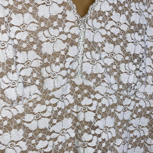 Kathleen Kirkwood Cream Beige Floral Lace Tank Top Cami Size Small - Picture 8 of 10